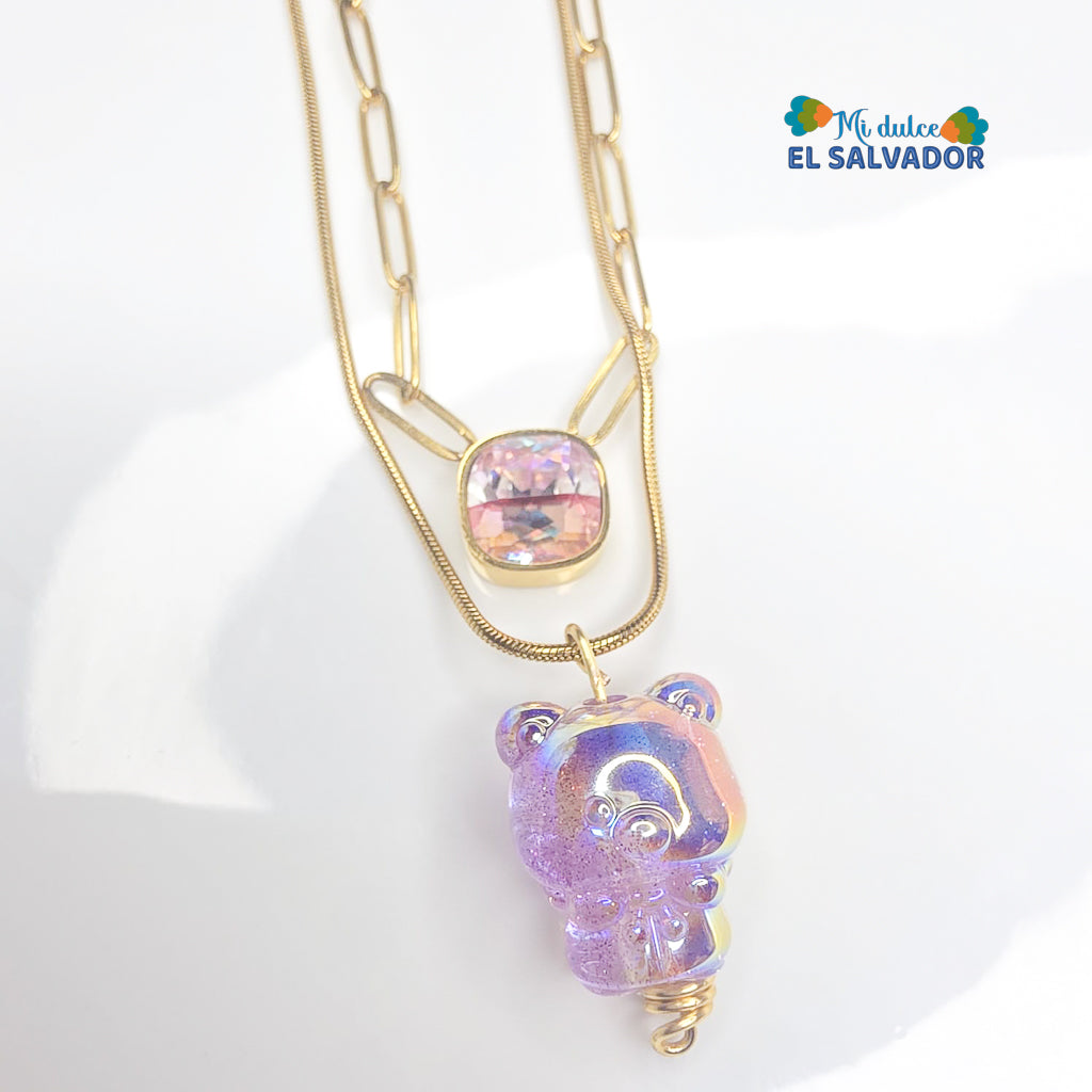 Cadena chunky piedra y osito