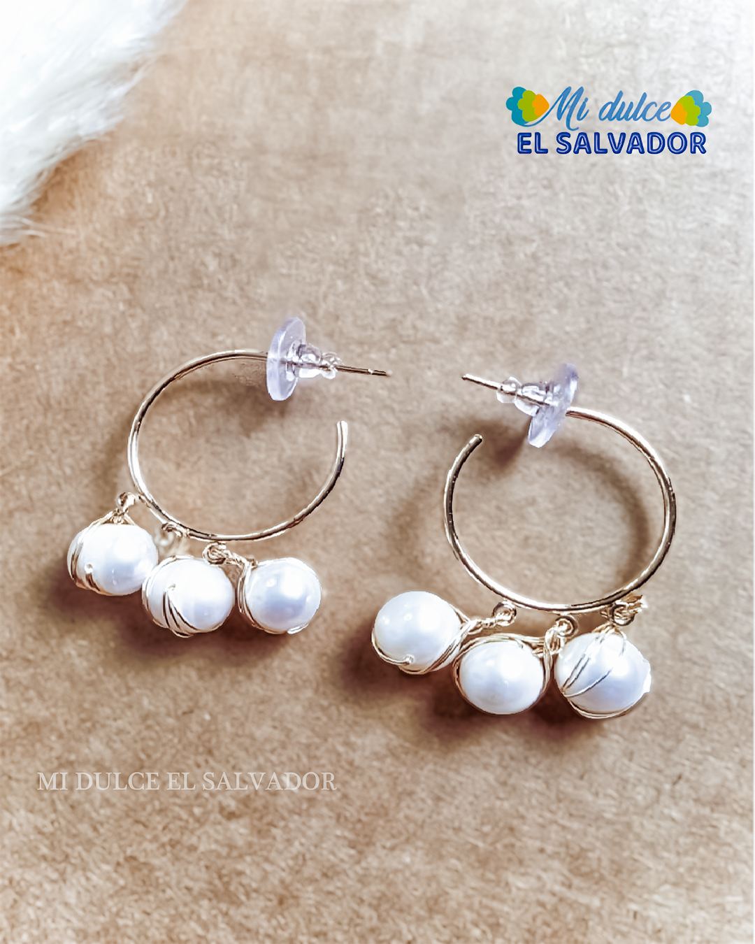 Argollas con perlas cultivadas