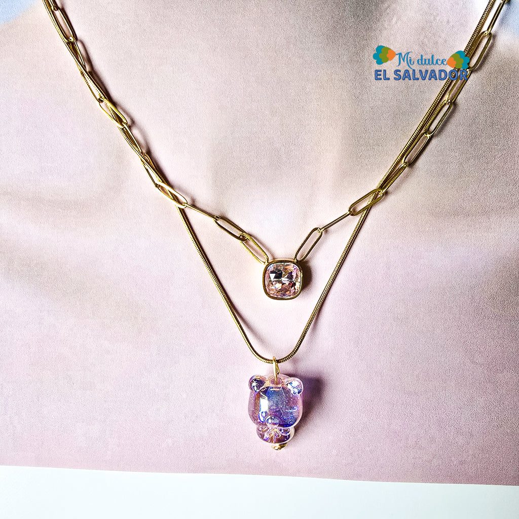 Cadena chunky piedra y osito