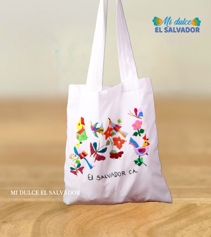 Bolsa manta blanca bordada