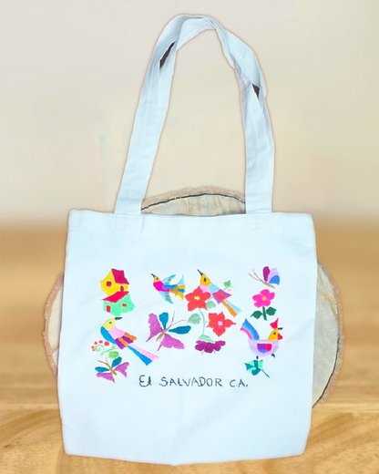 Bolsa manta blanca bordada