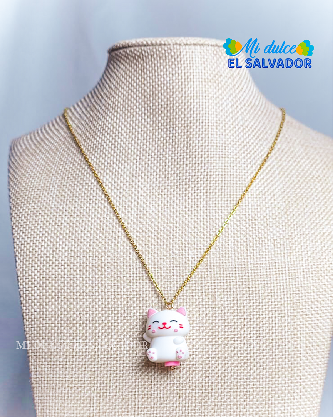 Cadena gatito buena fortuna