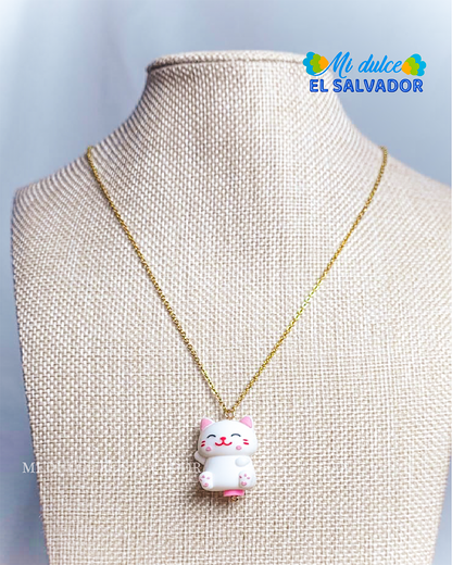 Cadena gatito buena fortuna