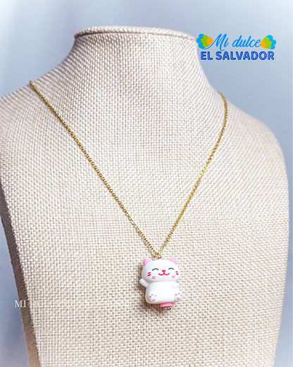 Cadena gatito buena fortuna