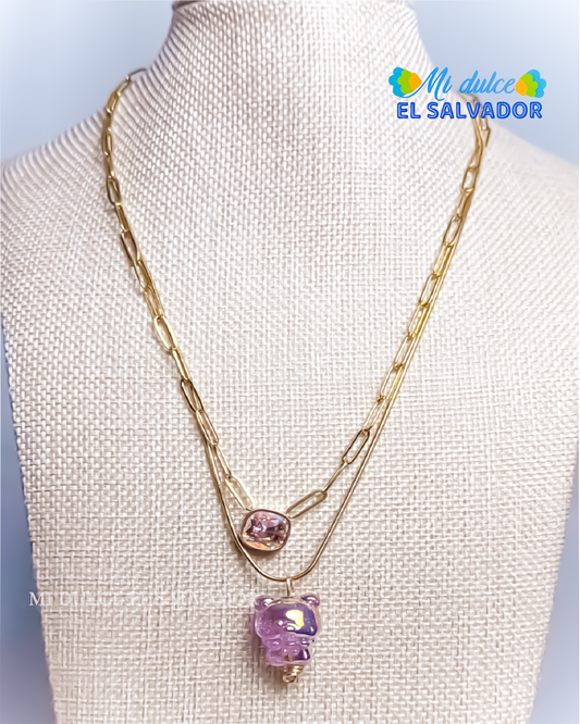 Cadena chunky piedra y osito