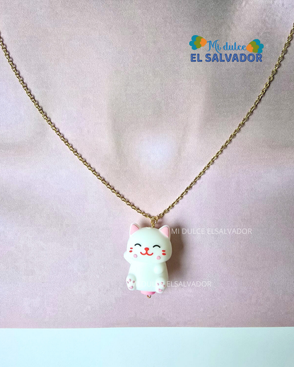 Cadena gatito buena fortuna