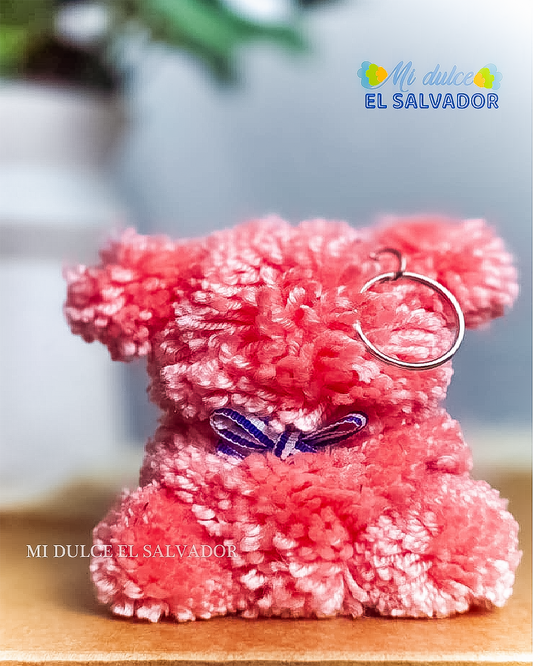 Bag charm osito pompón